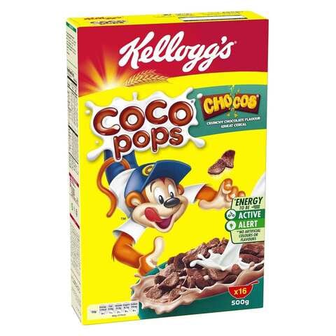 Buy Kelloggs Coco Pops Chocos Crunchy Chocolate Flavour Wheat Cereal 500g in UAE