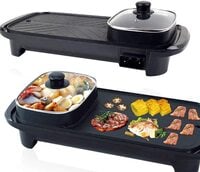 Non-Stick Indoor 2 in 1 Electric BBQ Grill &amp; Hot Pot
