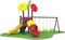 Rainbow Toys, Toys New 6 In 1 Playground Slide And Swing Kids Toys Set 1 With 1 Double Slide, 1 Tunnel Tube Slide And 3 Seat Swing Set Model No. RW-12019 Size: 530&times;380&times;300cm
