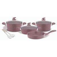Home Maker Granite Cookware Set Rose Gold And White 9 PCS