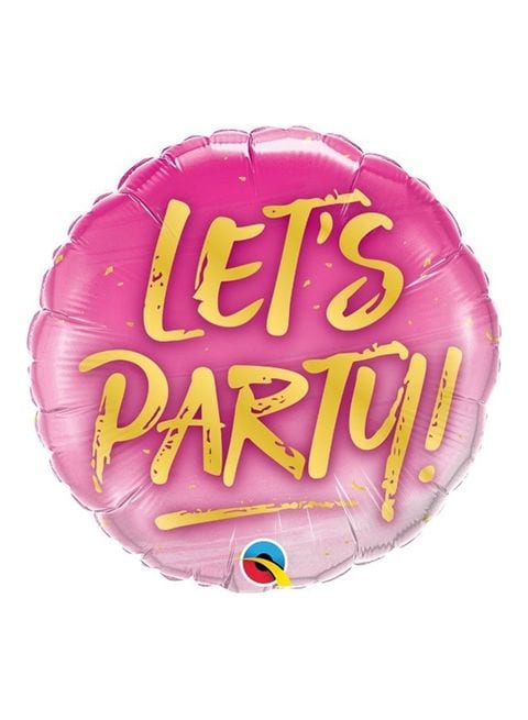2-Piece 18inch Pink Lets Party Foil Balloon