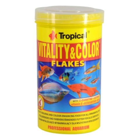 Tropical Vitality And Colour Flakes Fish Food 500ml