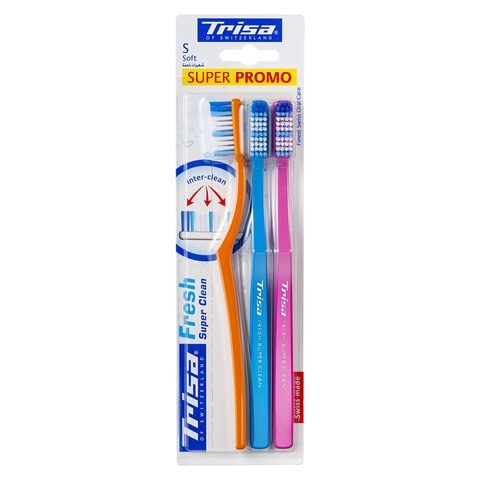 Trisa Fresh Super Clean Toothbrush Soft 3 PCS