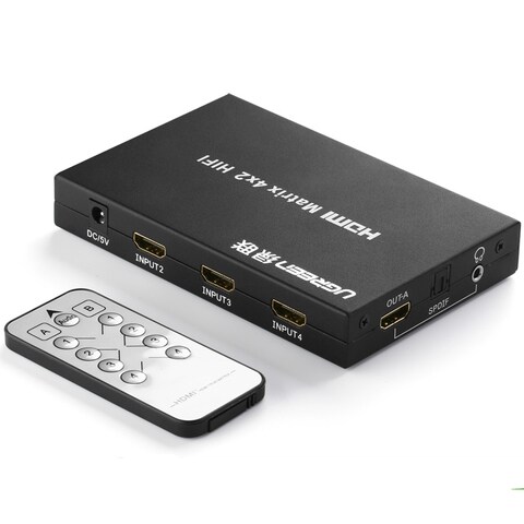 UGREEN HDMI Matrix 4x2 Full HD 1080p + SPDIF + 3.5mm, 4x2 HDMI Matrix Switch Box