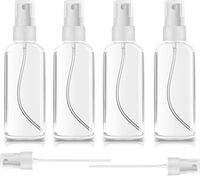 Lavish 50 ml Clear PET Plastic Portable Mist Spray, 4 Pcs Empty Bottle For Plants, Cleaning, Misting &amp; Skin Care