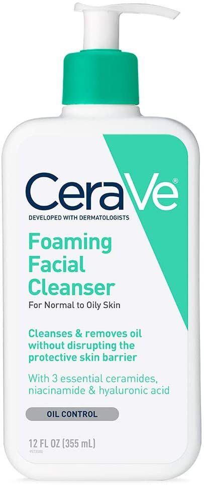Cerave Foaming Facial Cleanser, Normal To Oily Skin 12 Fl. Oz