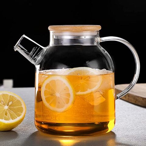 Borosilicate Glass Teapot W/ Bamboo Lid, Stove Top Safe Kettle Pitcher For  Tea/Juice/Water/Coffee 1800ml From Casaideacn, $10.74