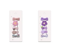 Aiwanto - 2 Set Hair Accessories For Baby Girl Bowknots Beautiful Hair Clips For Baby Girls (Purple &amp; Pink)
