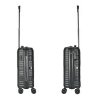 Hard Case Carry On Luggage Trolley For Unisex Polypropylene Lightweight 4 Double Wheeled Suitcase With Built In TSA Type Lock Travel Bag KH1005 Black