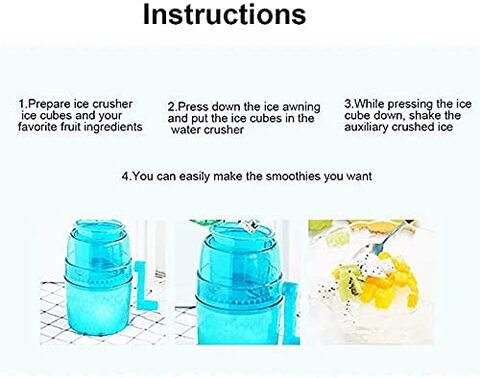 1.1L Portable Hand Crank Manual Ice Crusher Shaver Kids Shredding Snow Cone Maker  Machine Kitchen Ice machine