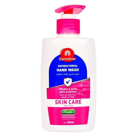 Carrefour Antibacterial Hand Wash Skin Care Pink 200ml