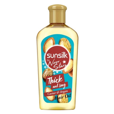 Buy Sunsilk Thick And Long Castor And Argan Hair Oil Yellow 250ml in Saudi Arabia