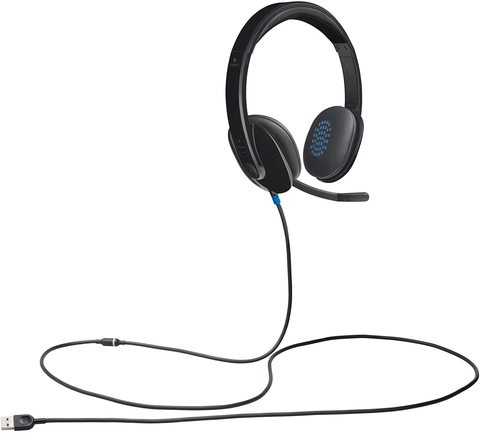 Logitech H540 Wired Headset, USB Headphone with Noise-Cancelling Microphone, USB, On-Ear Controls, Mute Indicator Light, PC/Mac/Laptop - Black