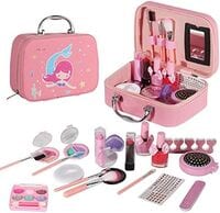 Washable Children&#39;s Make-Up Set with Cosmetic Bag - Perfect Girls&#39; Role Play Cosmetic Kit for Creative Fun, Ideal Birthday Gift for Ages 3 and Up!