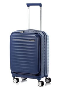 American Tourister Suitcase Frontec Expandable Carry-On 54cm, Navy, Hardside Luggage Spinner Wheels