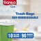 Napco Sanita Club Oxo-Biodegradable Trash Bags 14 Microns 10 Gallons Medium White Pack of 90