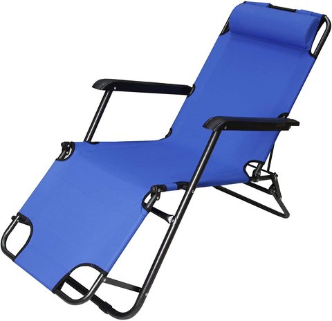 Foldable Beach Chair 153x60x35 blue