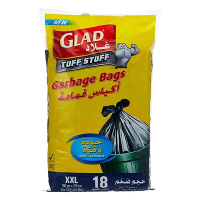 glad garbage bags xl 80x104cm fits 170 litre bins x18