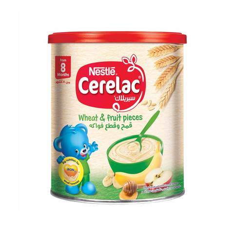 Cerelac Wheat &amp; Fruit Pieces Can 400g