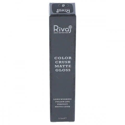 Rivaj High Definition Color Crush Matte Gloss Long Wearing Fuller Lips Perfect Matte Look 6 3.5ml
