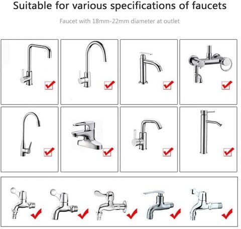 Faucet Splash Head Extension Extender, Kitchen Household TAP Water Shower, Medium