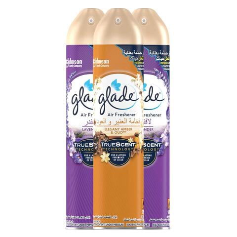 Glade Air Freshener Lavender And Elegant Amber And Oud Set 300ml Pack of 3