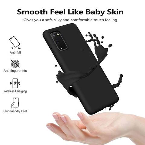 Protective Soft Silicone Case Cover For Samsung Galaxy S20 Plus Black