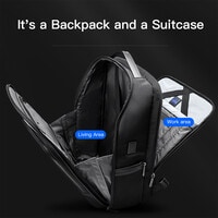 Artic Hunter Tough Men Shoulder Daypack Water Resistant Synthetic Durable Backpack with Built in USB and Headphone Port B00403 Black
