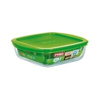 Pyrex Cook And Store Square Dish With Lid Green 1L