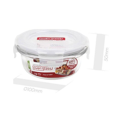 Lock &amp; Lock Euro Bakeware Glass Round Food Container 130ml