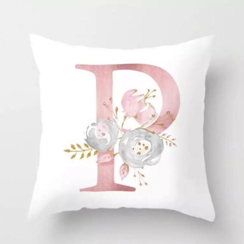 DEALS FOR LESS -1 Piece P  Letter Floral Design Cushion Cover.