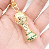 Football World Cup Gold Trophy Replica Keychain Soccer Accessory Souvenir Keyholder Gift