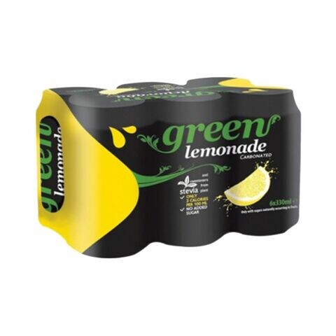 Green Cola Lemonade Carbonated Soft Drink 330ml Pack of 6