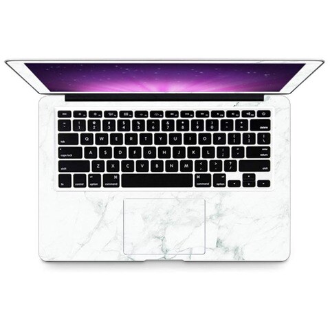 Ozone - Marble Texture Anti-Scratch Decal MacBook Air 13.3 inch A1932 With Retina Display Released 2019 / 2018 Vinyl Skin Sticker Cover with PalmGuard Sticker Front &amp; Back - Off White