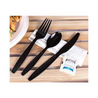 Disposable Plastic Knife Black Heavy Duty Cutlery 50 Pieces