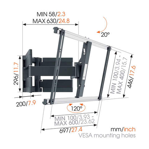 Vogel&#39;s TV Bracket Thin 550 Turn 120 Degree (Plus Extra Supplier&#39;s Delivery Charge Outside Doha)