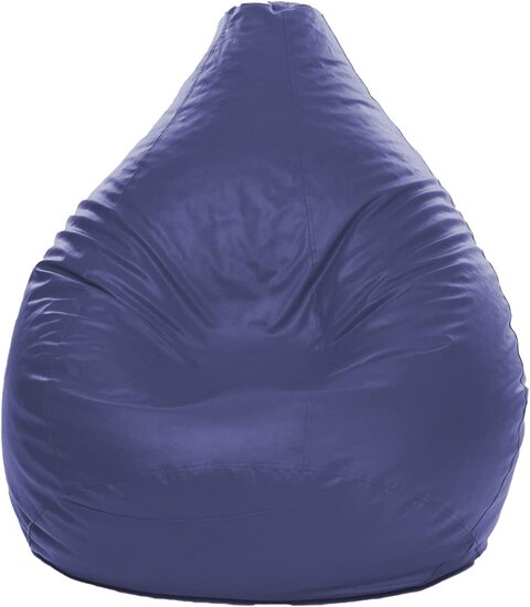 Luxe Decora PVC Bean Bag With Filling, 90x80x80cm (Navy Blue)