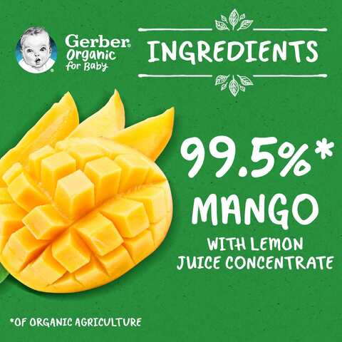 Gerber Organic Mango Puree Green 90g