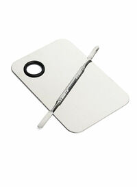 Stainless Steel Cosmetic Makeup Palette With Spatula White/Silver