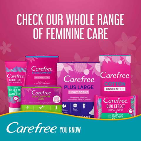 Carefree Flexi Comfort Normal Pantyliners White 40 count