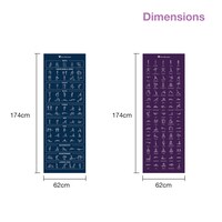 YALLA HomeGym Exercise Guided Yoga Mat Non Slip, EcoFriendly Fitness Exercise Mat with Carrying Mesh Bag