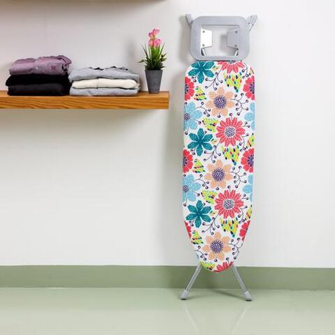 Iron Board with Adjustable Height &amp; Lock System  Mesh Ironing Board with Steam Iron Rest, 91x30cm   Non-Slip Feet &amp; Foldable Legs  Heat Resistant Cover