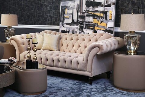 Pan Emirates Wayna 3 Seater Sofa, L252 x W95 x H91, Beige