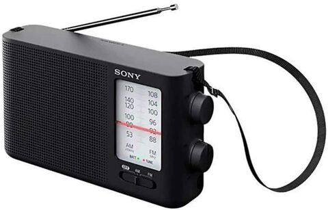 Sony Dual Band Fm/Am Analog Portable Battery Radio Home Audio Radio Black (Icf-19)