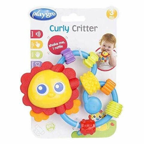 Playgro Curly Critter Lion Shake Me Rattle PG0182514 Multicolour