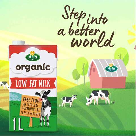 Arla Organic Low Fat Milk Long Life 1 L