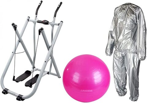 Buy Fitness World Air Walker Glider Fitness Exercise Machine, Silver, With  Yoga Ball World Fitness, Pink, 75 cm, Online - Shop Health & Fitness on  Carrefour Saudi Arabia