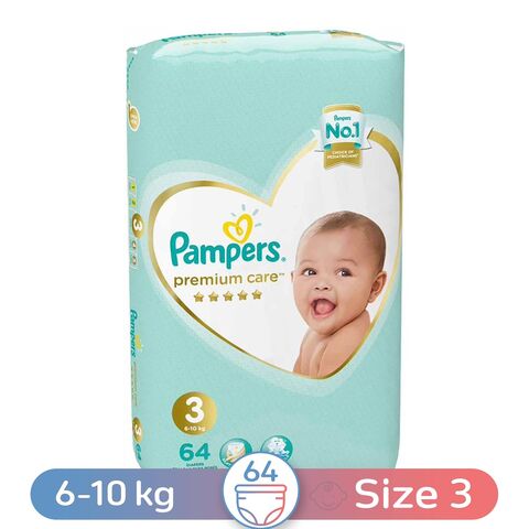 Pampers Premium Care 3 Midi, 4-9 Kg - 64 Diapers