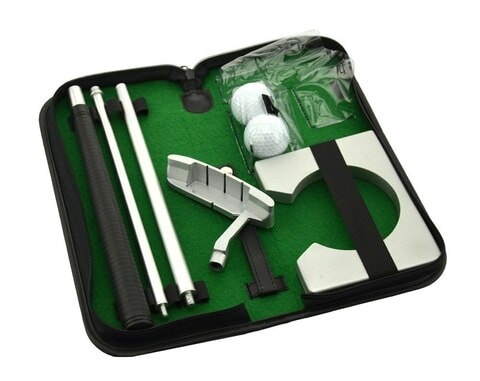 JMD Portable Golf Putter Set Kit with Ball Hole-Cup for Travel Indoor Golf Putting Practice
