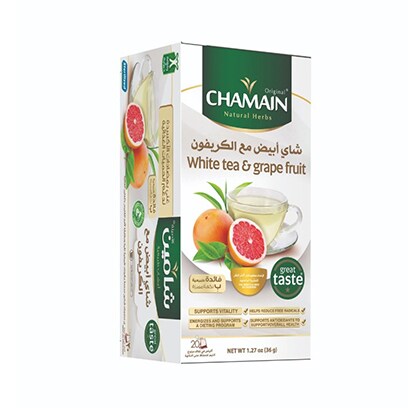 Chamain Natural Herbs White Tea And Grape Fruit Tea Bags 50GR